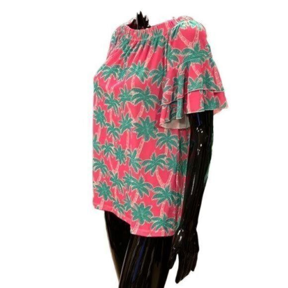NWT Simply Southern collection off shoulder Sass Top Palm size small - Picture 6 of 13